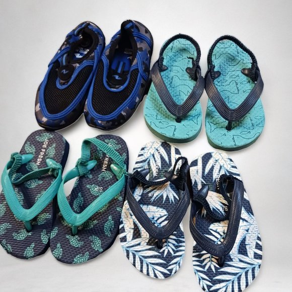 Childrens Summer Beach Water Shoes Flip Flop Bundle lot  Size 6-8 - Picture 2 of 6